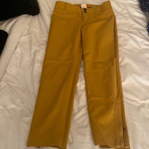 Cartonnier Mustard Ankle Crop with Zipper Pant Size 0